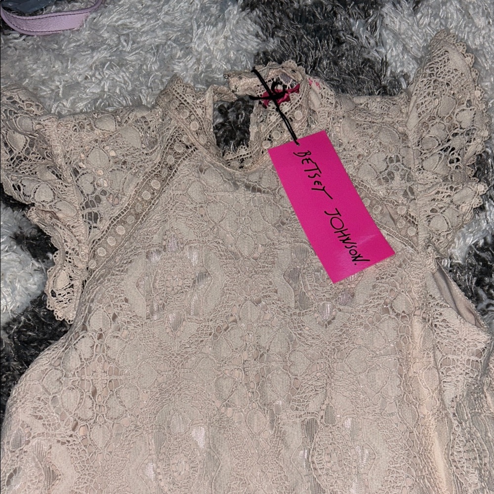 Betsey Johnson Cream Lace Dress